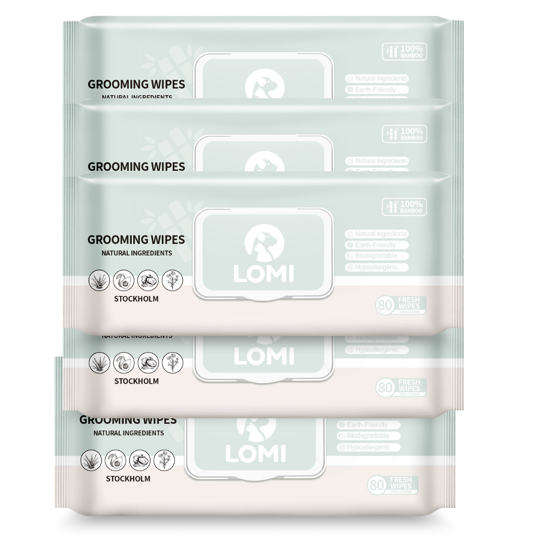 Aloe Vera & Kamomill Våtservetter – 100% Bambu för Hund & Katt