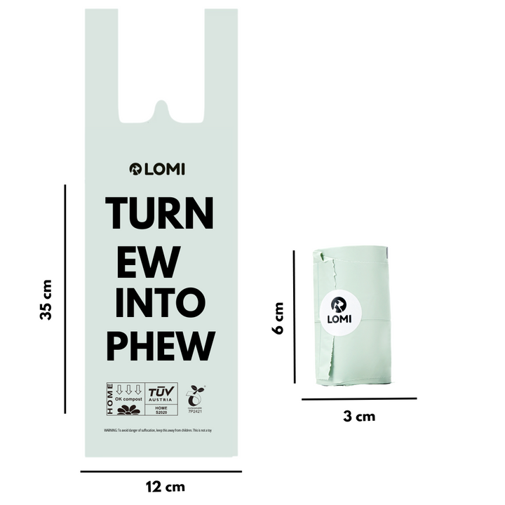 100% Komposterbara hundbajspåsar