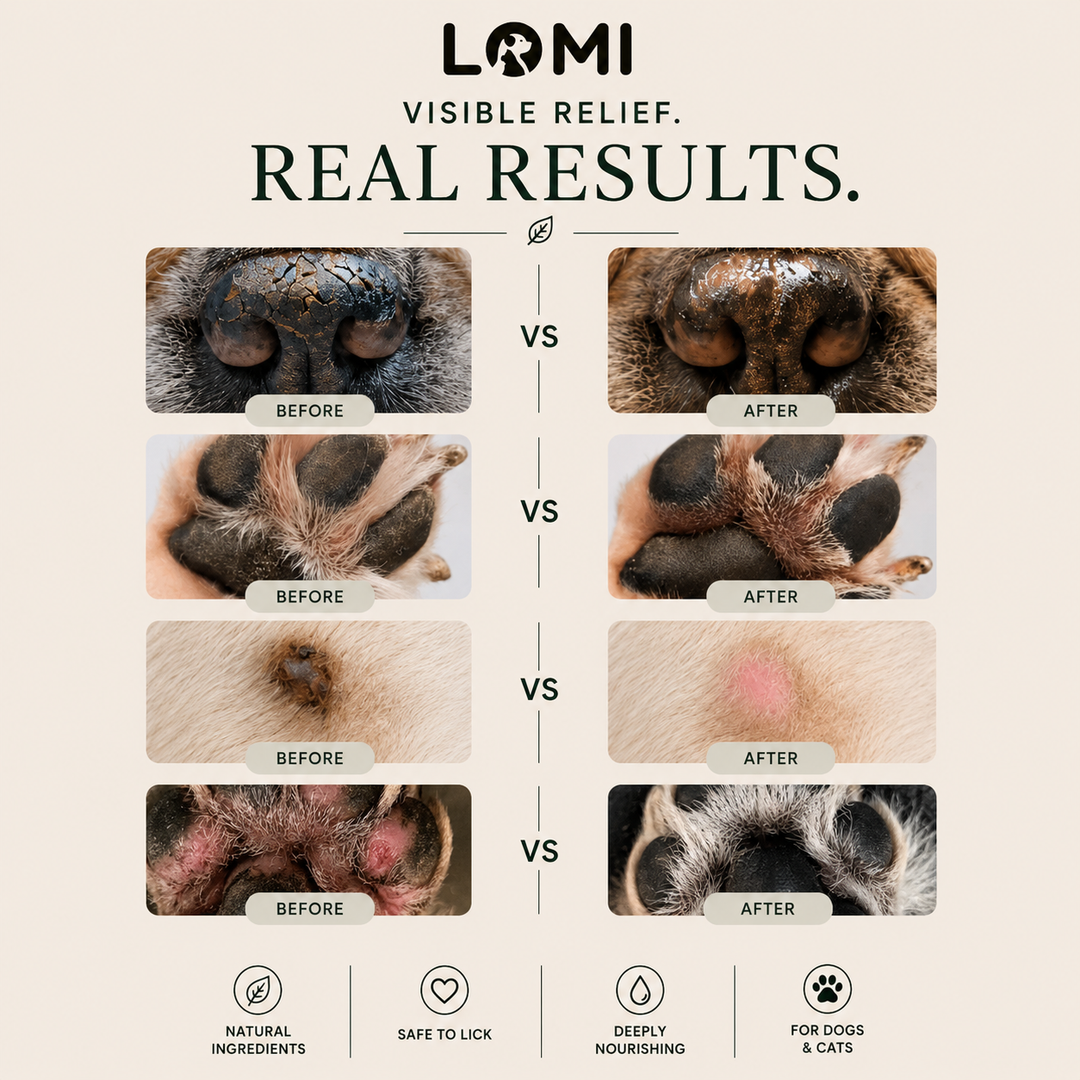Tassalva för Hund & Katt – Healing Balm för Torra Tassar & Nos | LOMI
