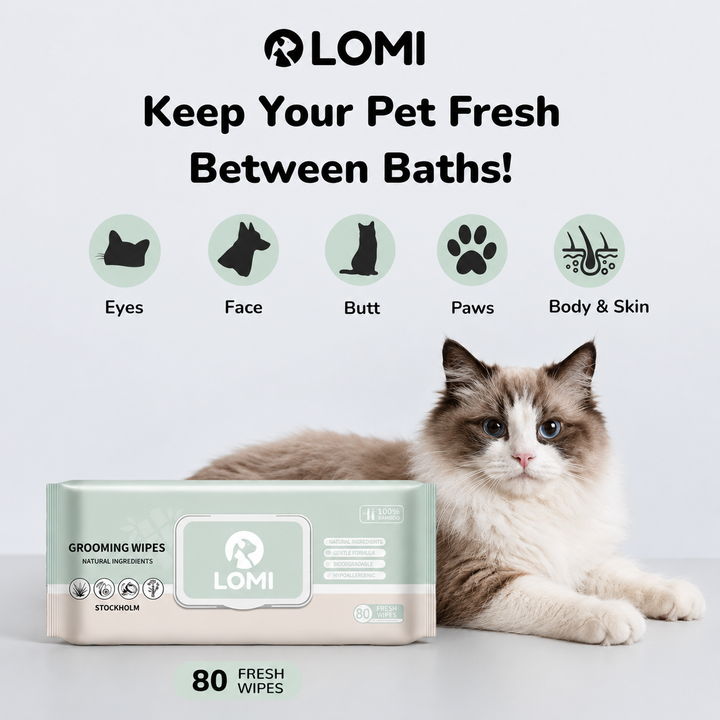 Våtservetter Hund & Katt – 100% Bambu (Kamomill & Aloe Vera)